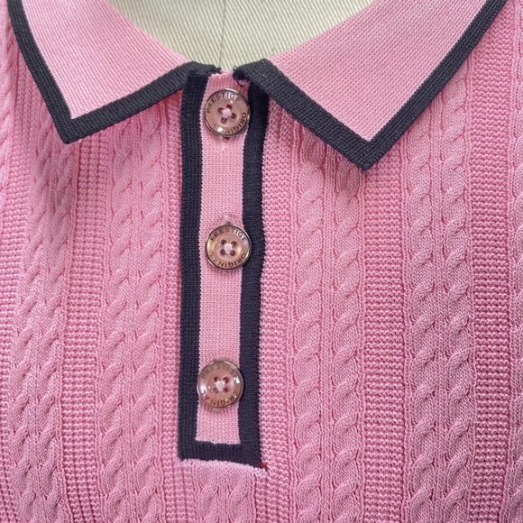 NEW PRESTIGE Men’s Belair Luxury Short Sleeve Knit Polo Shirt Size 4XL Pink - Picture 7 of 9